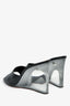 Amina Muaddi Black Leather PVC Wedge Heels Size 38.5