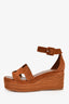 Hermès Brown Suede Espadrille 'Elda' Platform Sandals Size 38