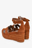 Hermès Brown Suede Espadrille 'Elda' Platform Sandals Size 38
