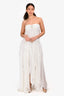 Nana Jacqueline White 'Mariah' Halter Sleeveless Maxi Dress Size M