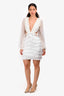PatBO White Fringe/Crochet Cut Out Mini Dress Size 4