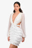 PatBO White Fringe/Crochet Cut Out Mini Dress Size 4