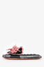 Miu Miu Black/Pink Patent Flower Sandals Size 35