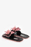 Miu Miu Black/Pink Patent Flower Sandals Size 35