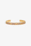 Fendi Gold Tone Crystal 'F Is Fendi' Cuff Bracelet Size S