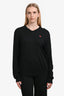Play Commes des Garcons Black Knit Red Heart Patch Sweater Size M