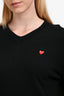 Play Commes des Garcons Black Knit Red Heart Patch Sweater Size M