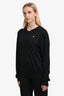 Play Commes des Garcons Black Knit Red Heart Patch Sweater Size M