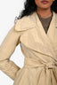 Burberry Beige Nylon Trench Coat with Belt Size 4 US