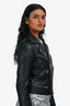 Maje Black Leather Biker Jacket Size 36