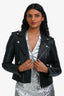 Maje Black Leather Biker Jacket Size 36