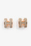 Hermès Gold-tone/Grey Metal/Enamel Pop H Earrings