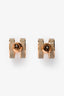 Hermès Gold-tone/Grey Metal/Enamel Pop H Earrings