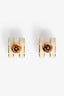 Hermès Gold Tone/White Metal/Enamel Pop H Earrings