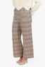 Maje Brown/Gold Metallic Tweed Wide Leg Pants Size 40