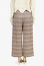 Maje Brown/Gold Metallic Tweed Wide Leg Pants Size 40