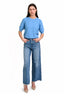 DL1961 Blue Denim Raw Hem Wide Leg Jeans Size 27