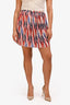 Isabel Marant Etoile Red/White Pleated Mini Skirt Size L