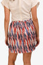 Isabel Marant Etoile Red/White Pleated Mini Skirt Size L