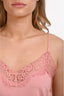 Samsoe Samsoe Blush Pink Satin Lace Trim Cami Size L