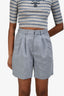 Anine Bing Grey Front Pleated Shorts Size 2