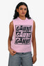 Ganni Pink Wool Logo Vest Size S