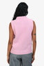Ganni Pink Wool Logo Vest Size S