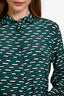 Maje Green Patterned Button-Up Shirt Size 1