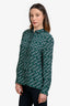 Maje Green Patterned Button-Up Shirt Size 1