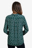 Maje Green Patterned Button-Up Shirt Size 1