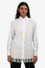Red Valentino White Lace Detail Button Down Shirt Size 36