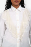 Red Valentino White Lace Detail Button Down Shirt Size 36