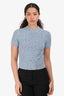 Sandro Blue Knit Crewneck Short Sleeve Top Size XS/S
