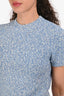 Sandro Blue Knit Crewneck Short Sleeve Top Size XS/S