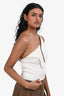 Jacquemus White Ribbed Knit 'Aceno' One-Shoulder Tank Top Size 34