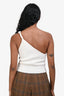 Jacquemus White Ribbed Knit 'Aceno' One-Shoulder Tank Top Size 34