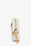 Gucci White Leather Web Detail 'Ophidia' Mini Round Crossbody Bag