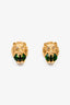 Gucci 18K Yellow Gold/Chrome Diopside/Diamond Set Lion Head Earrings