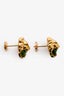 Gucci 18K Yellow Gold/Chrome Diopside/Diamond Set Lion Head Earrings