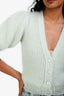 Celine Mint Green Mohair/Silk Puff Short Sleeve Cardigan Size XS