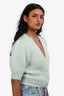 Celine Mint Green Mohair/Silk Puff Short Sleeve Cardigan Size XS