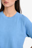 Loro Piana Blue Silk/Cotton Blend Ribbed Sweater Size 46