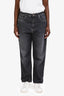 Brunello Cucinelli Black Denim Medium Wash Cuffed Beaded Detail Jeans Size 8