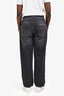 Brunello Cucinelli Black Denim Medium Wash Cuffed Beaded Detail Jeans Size 8