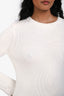 The Row White Virgin Wool Knit Long Sleeve Top Size XS