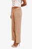 Loro Piana Brown Silk/Cotton Blend Knit Wide Leg Pants Size 38