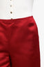 The Row Red Silk Wide Leg Trousers Size 6
