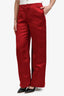 The Row Red Silk Wide Leg Trousers Size 6