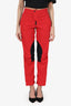 Martini Rose Red Straight Leg Pants With Patches Size S