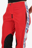 Martini Rose Red Straight Leg Pants With Patches Size S